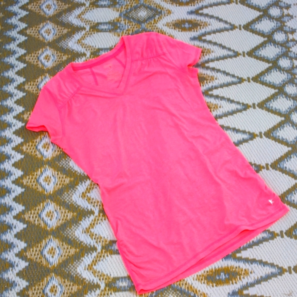 Danskin Neon Pink V-neck Activewear Top